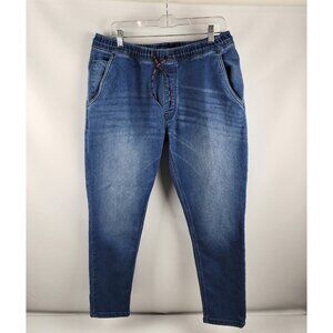 Pepe Jeans Mens 36x28 Blue Gym Indigo Filip Gunnel Elastic Waist Jogger